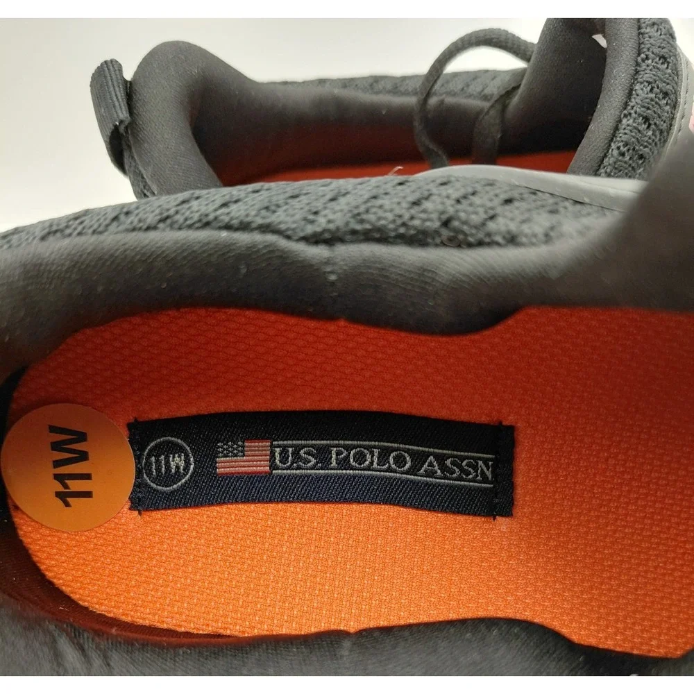 U.S. Polo Assn. Athetic Sneakers Black Wide-Width 11